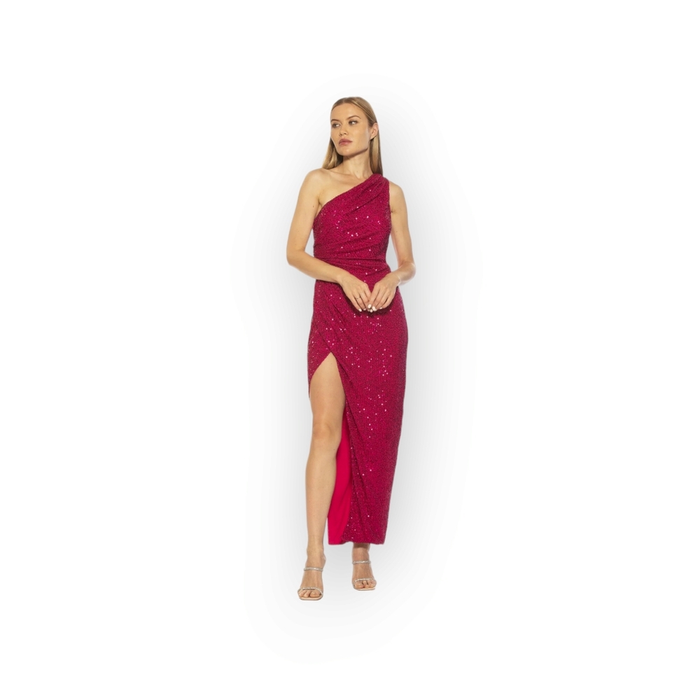 Alexia Admor Alessi Sequin Gown Magenta Pink Size 10 NWT